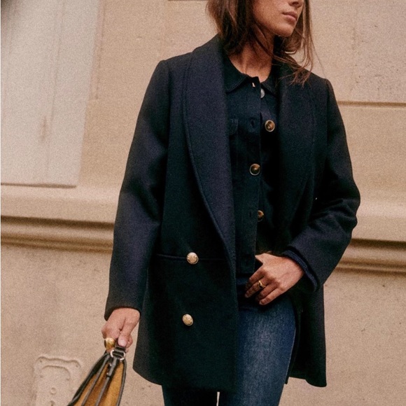 James jacket sezane Navy - Picture 1 of 6